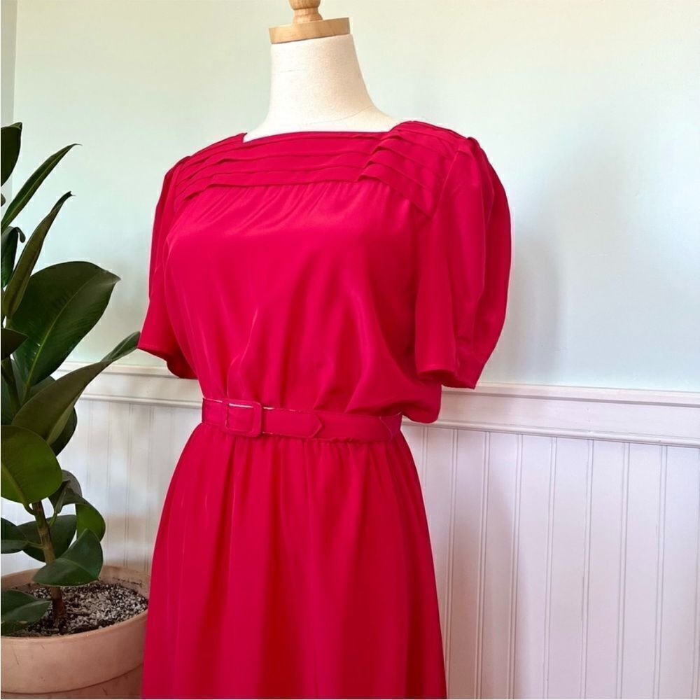Vintage 70’s Red Belted Dress